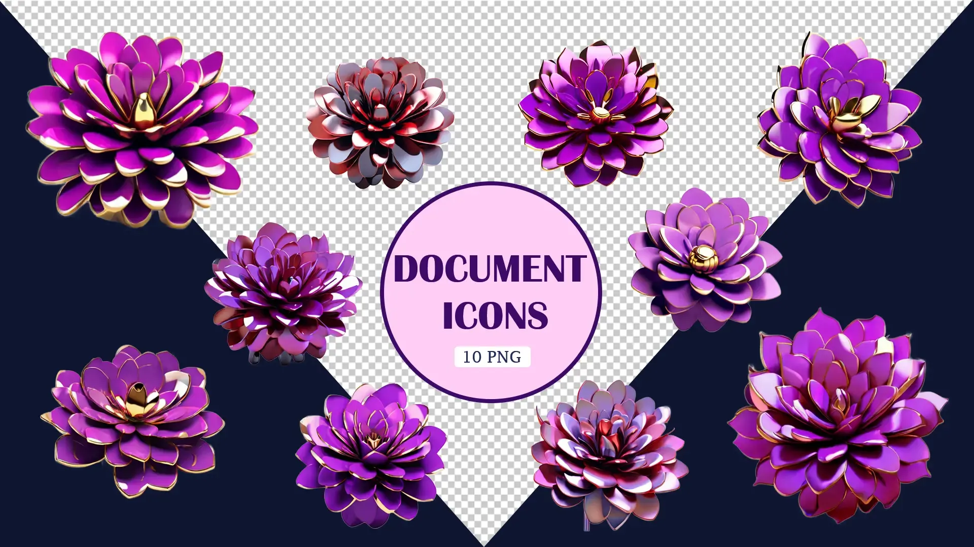 Creative 3D Floral Icons Pack image